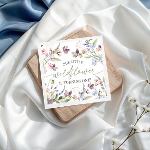 Wildblumen-Boho-Blumen-Geburtstagsserviette Serviette