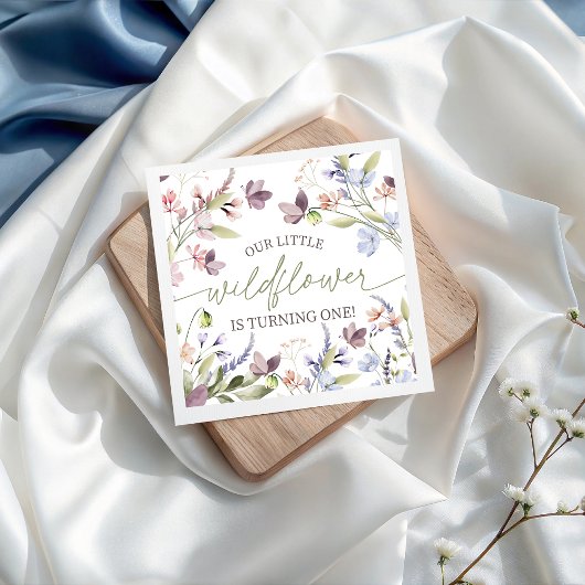 Wildblumen-Boho-Blumen-Geburtstagsserviette Serviette