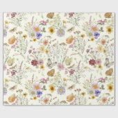 Wildblumen Boho Blumen Geschenkpapier (Flach)