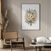 Wildblumen Boho Botanische Wasserfarben Kunst, Dic Poster