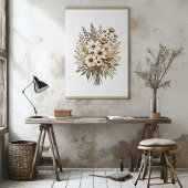 Wildblumen Boho Botanische Wasserfarben Kunst, Dic Poster