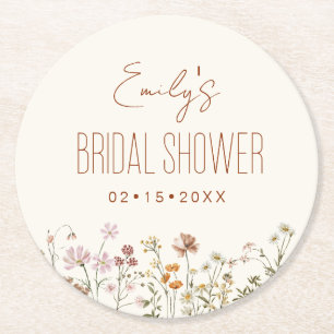 Wildblumen Boho Brautparty In Bloom Garden Runder Pappuntersetzer