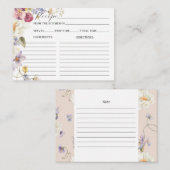 Wildblumen Boho Brautparty Rezept Begleitkarte (Vorne/Hinten)
