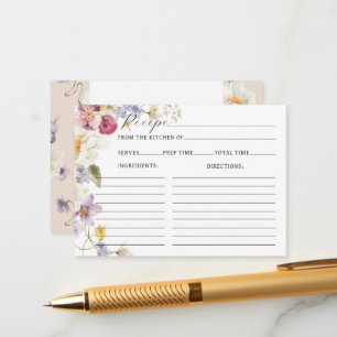 Wildblumen Boho Brautparty Rezept Begleitkarte