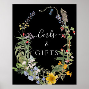 Wildblumen Boho Chic Blumenkranz Karten n Geschenk Poster
