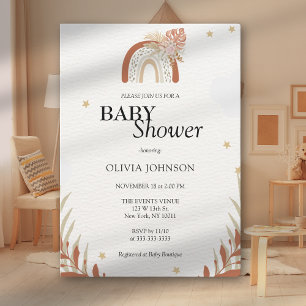 Wildblumen Boho Chic Geschlechtsneutrale Babyparty Einladung