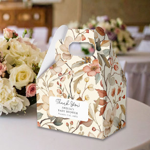 Wildblumen Boho Elfenbein Florales Babyshower Geschenkschachtel