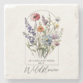 Wildblumen Boho farbenfrohe Inspiration Zitat Steinuntersetzer (Vorderseite)