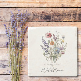 Wildblumen Boho farbenfrohe Inspiration Zitat Steinuntersetzer