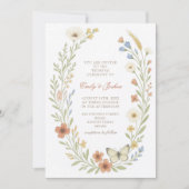 Wildblumen Boho Floral Wedding Einladung (Vorderseite)
