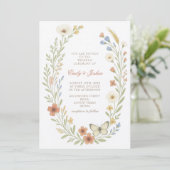 Wildblumen Boho Floral Wedding Einladung (Stehend Vorderseite)