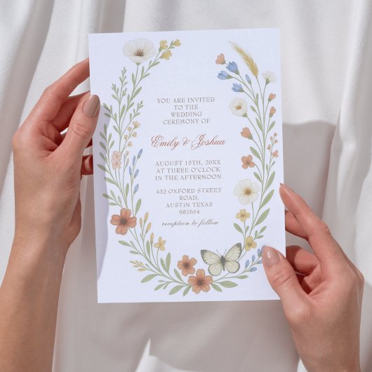 Wildblumen Boho Floral Wedding Einladung