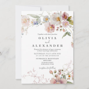Wildblumen-Boho-Garten-Blumen-Einladung Einladung