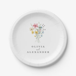 Wildblumen-Boho-Garten-Blumen Pappteller