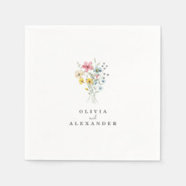 Wildblumen-Boho-Garten-Blumen Serviette