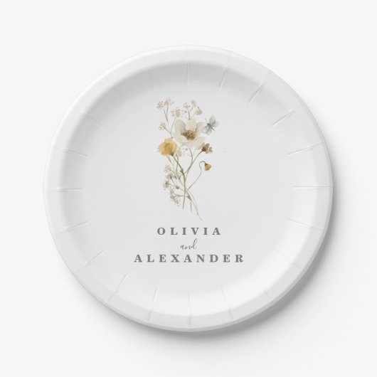 Wildblumen Boho-Garten floral Pappteller (Vorderseite)