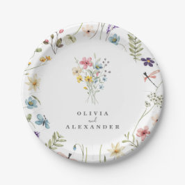 Wildblumen Boho-Garten floral Pappteller