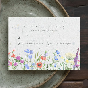 Wildblumen Boho-Garten Hochzeit RSVP Karte