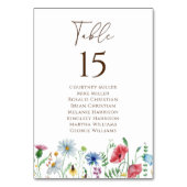 Wildblumen-Boho-Garten-Tischnummer-Sitzplan Tischnummer (Rückseite)