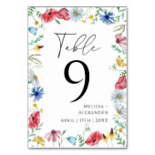 Wildblumen-Boho-Garten-Tischnummer Tischnummer (Vorderseite)