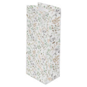 Wildblumen Boho Geschenktüte Für Weinflaschen (Vorderseite Schrägansicht)
