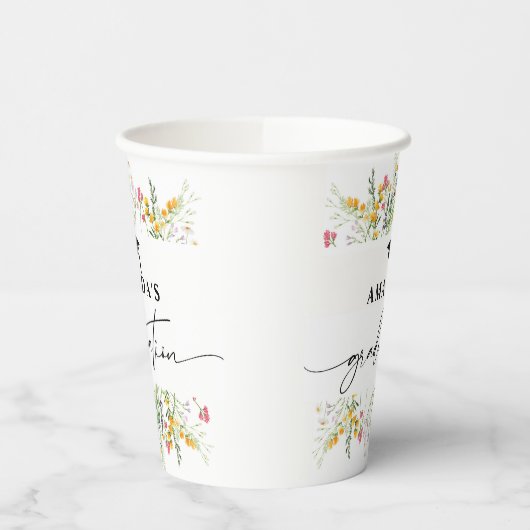 Wildblumen Boho Graduierungspartei Pappbecher (Links)
