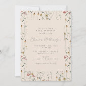 Wildblumen Boho Herbst Baby Sprinkle Shower Einladung (Vorderseite)