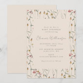 Wildblumen Boho Herbst Baby Sprinkle Shower Einladung (Vorne/Hinten)