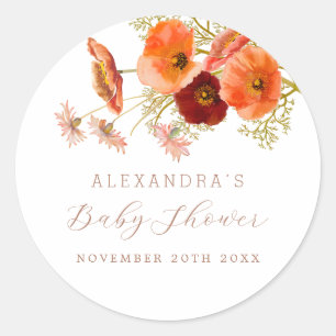 Wildblumen Boho Herbst Blumen Custom Babyparty Runder Aufkleber