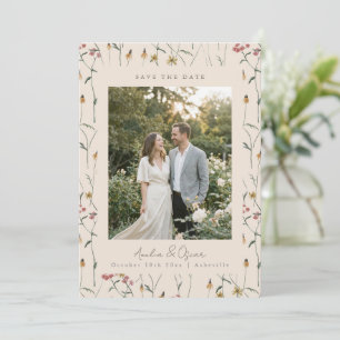 Wildblumen Boho Herbst Wiese Hochzeitsfoto Save The Date