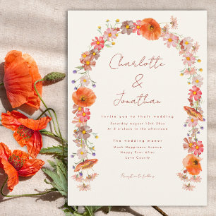 Wildblumen Boho Herbsthochzeit Einladung