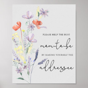 Wildblumen Boho - Hilfe für die Mama-zu---Zukunft- Poster