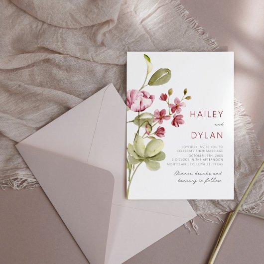 Wildblumen Boho Hochzeit Einladung