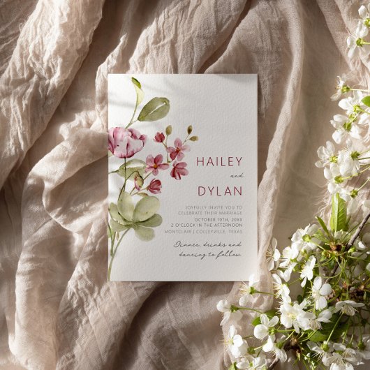 Wildblumen Boho Hochzeit Einladung