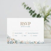 Wildblumen-Boho-Hochzeit mit initialem Monogramm RSVP Karte (Stehend Vorderseite)