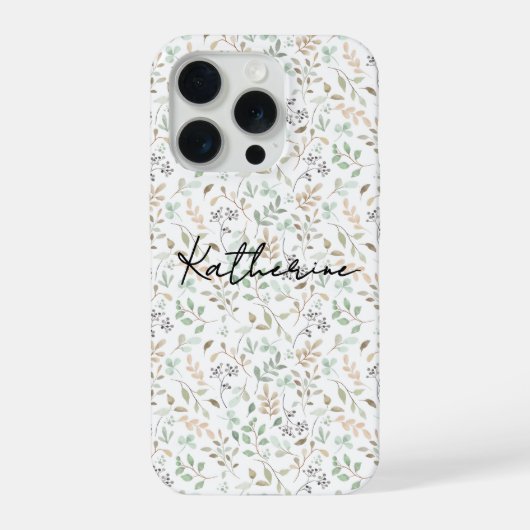 Wildblumen Boho Name iPhone Hülle (Rückseite)