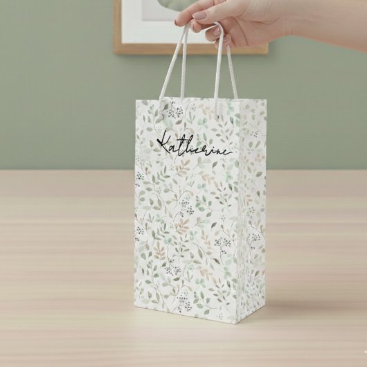 Wildblumen-Boho-Name-Monogramm Geschenktüte Für Weinflaschen