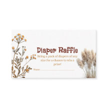 Wildblumen Boho Pampas Babyshower Windel-Raffle