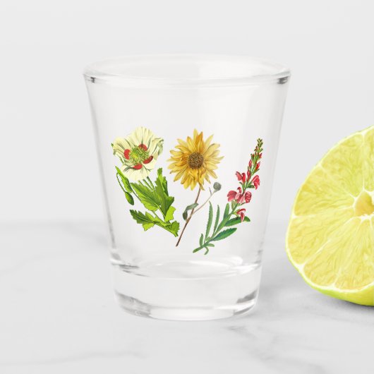 Wildblumen Boho Rustikal Schnapsglas (Vorderseite)