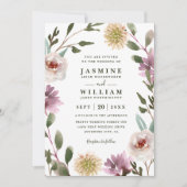 Wildblumen Boho Rustikale Elegante QR-Code-Hochzei Einladung (Vorderseite)
