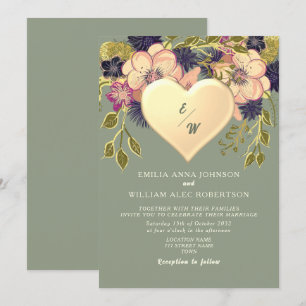 Wildblumen Boho Sage Hochzeit Einladung