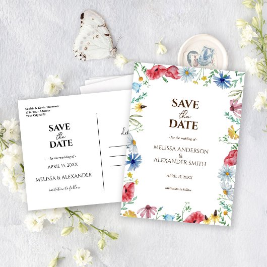 Wildblumen Boho Save The Date