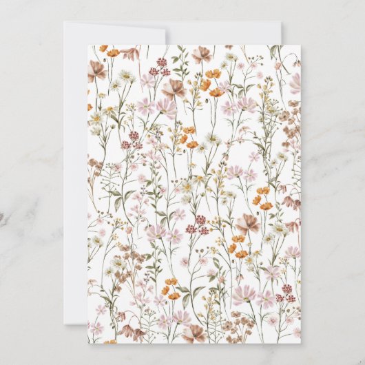 Wildblumen Boho Save the Date Minimalistisch (Rückseite)