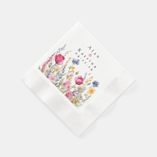 Wildblumen Boho Serviette (Ecke)