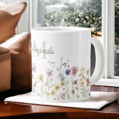 Wildblumen Boho Stilvoll mit Monogram Jumbo-Tasse