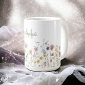 Wildblumen Boho Stilvoll mit Monogram Kaffeetasse