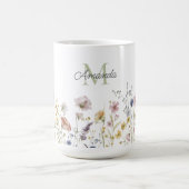 Wildblumen Boho Stilvoll mit Monogram Kaffeetasse (Mittel)