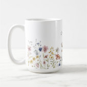 Wildblumen Boho Stilvoll mit Monogram Kaffeetasse (Links)