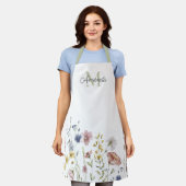 Wildblumen Boho Stilvoll mit Monogram Schürze (Getragen)