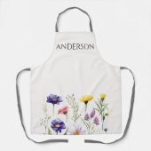 Wildblumen Boho Stilvoll mit Monogram Schürze (Vorderseite)